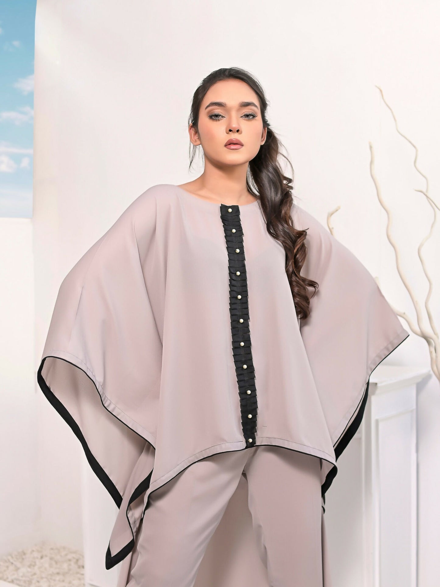 Ruby's Couture Haute & Chic Georgette Cape Set-Helen
