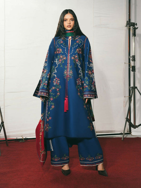 Jugnu by Hussain Rehar The Reserved View SS/Edit I Cotton Embroidered Unstitched 3-Piece Suit-Peroz