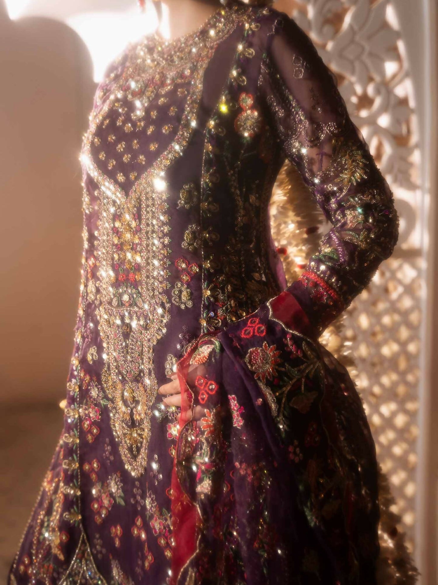 Shiza Hassan Shehnai Organza Embellished Stitched 4-Piece Suit-Ehan