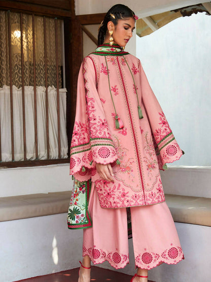Jugnu by Hussain Rehar SS'25 Cotton Embroidered Unstitched 3-Piece Suit-Ravi