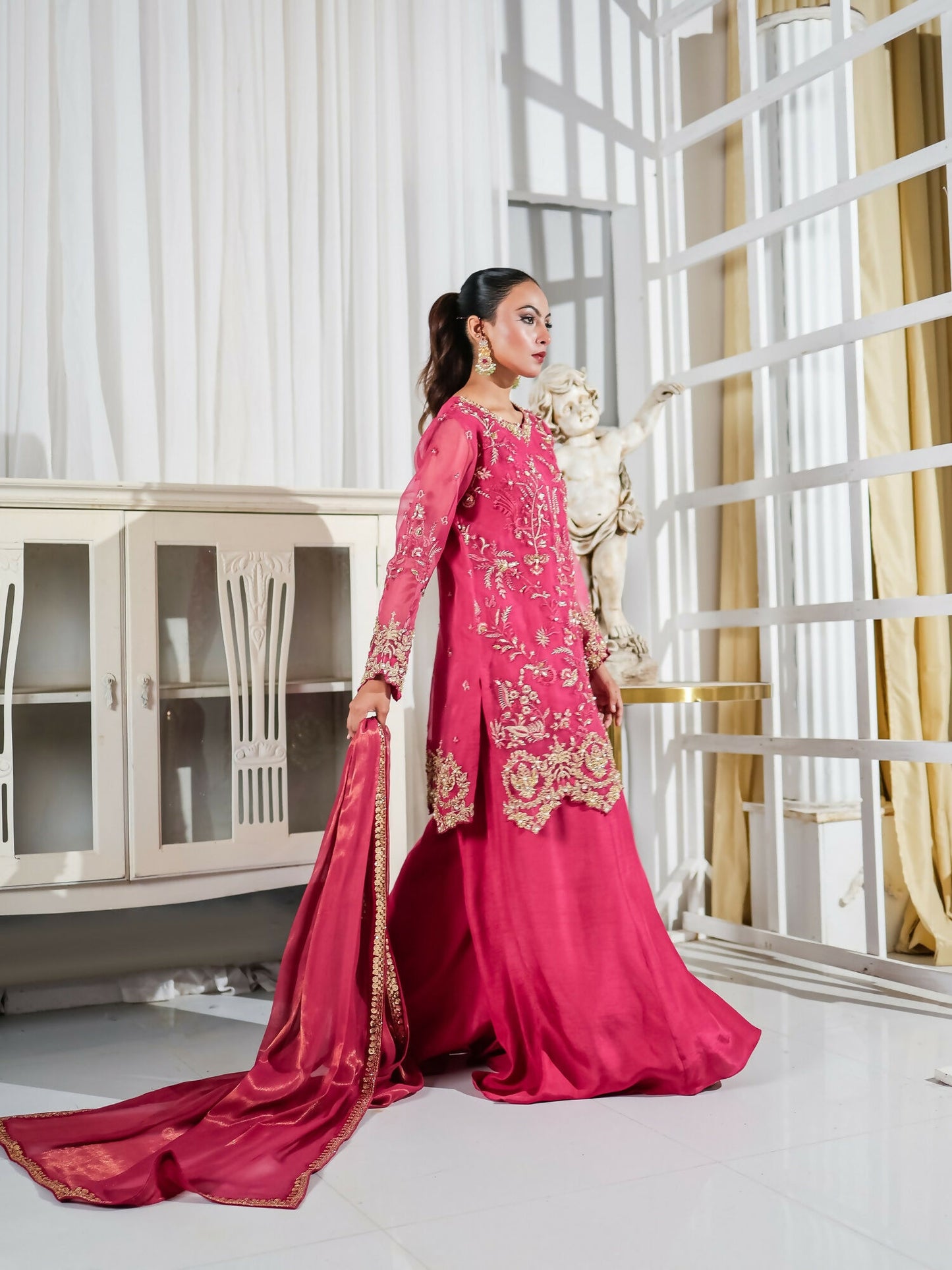Farooq Hameed Studio Pariza Lux Festive'25 Organza Embroidered Stitched 3-Piece Suit-Inaya