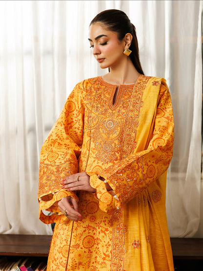 Mahnur Leila Lawn'26 Embroidered Unstitched 3-Piece Suit-L-07