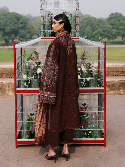 Jugnu By Hussain Rehar Khaddar'25 Embroidered Unstitched 3-Piece Suit-Sena