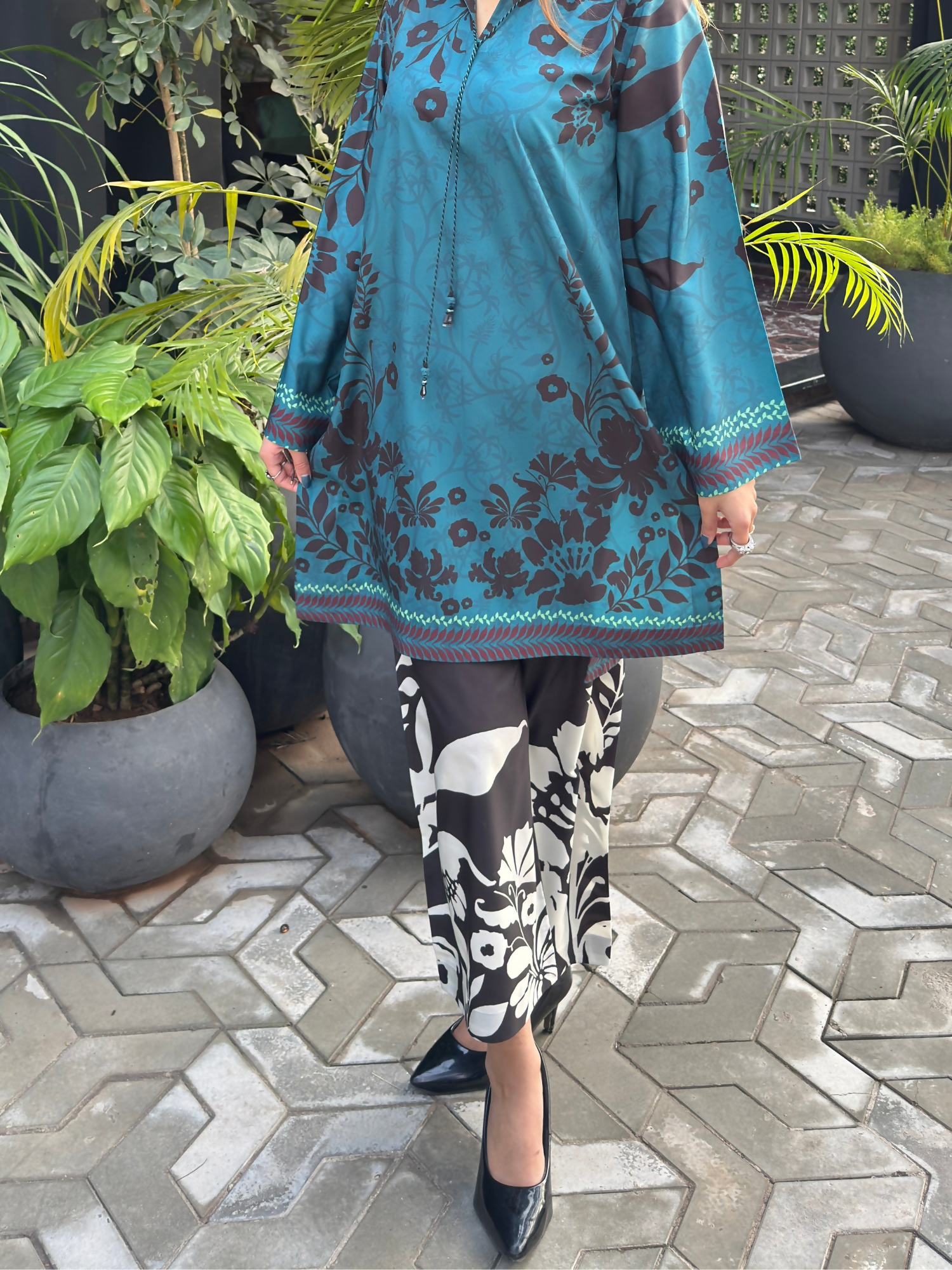 Sehrish Kanwal K-Ord Crepe Printed Co-Ord Set-Verde