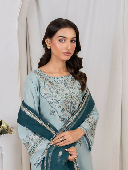 Stylish Collection Saya Pret Cotton Embroidered 3-Piece Suit-Sea Sand
