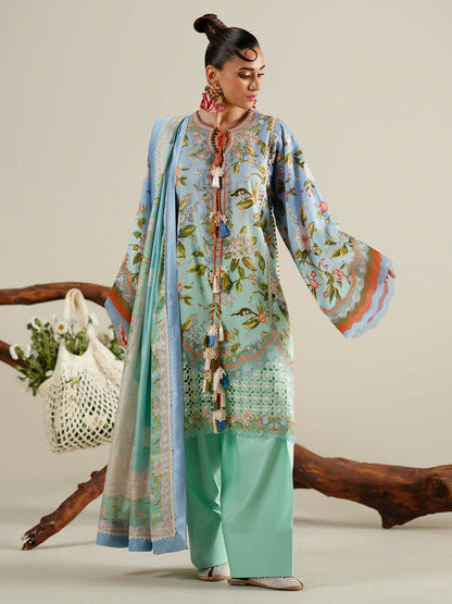 Binilyas Eres Bonita Viscose Embroidered Stitched 3-Piece Suit-1105-B