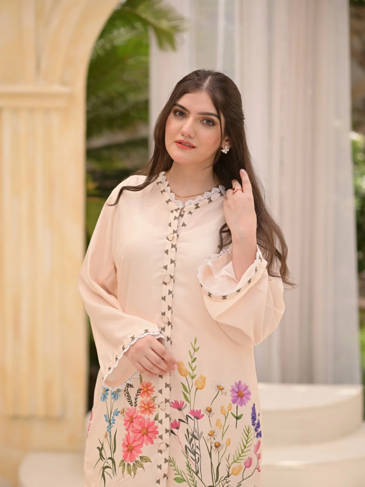 MH Cloth House Poly Lawn Printed Co-Ord Set-Nargis