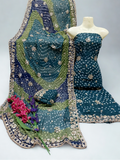 Musk Chunri Printed Hand-Embellished Gota Work Unstitched 2-Piece Suit-1A