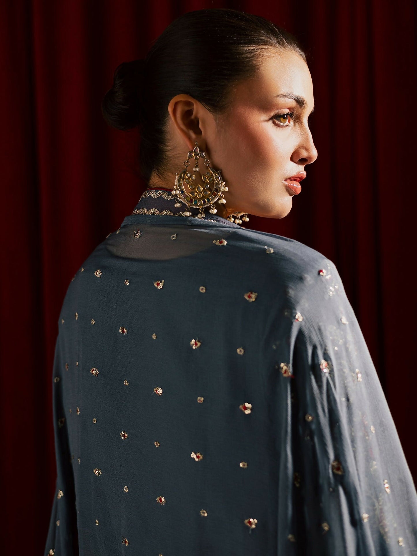Allure By IH Luxury Pret Raw Silk Embellished Stitched 3-Piece Suit-Jhoomar