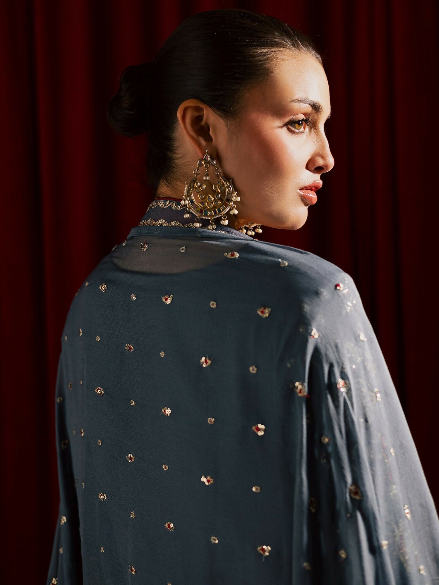 Allure By IH Luxury Pret Raw Silk Embellished Stitched 3-Piece Suit-Jhoomar