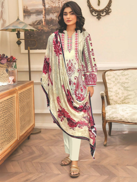 Cross Sketch Lawn Printed Unstitched 2-Piece Suit-Zoya