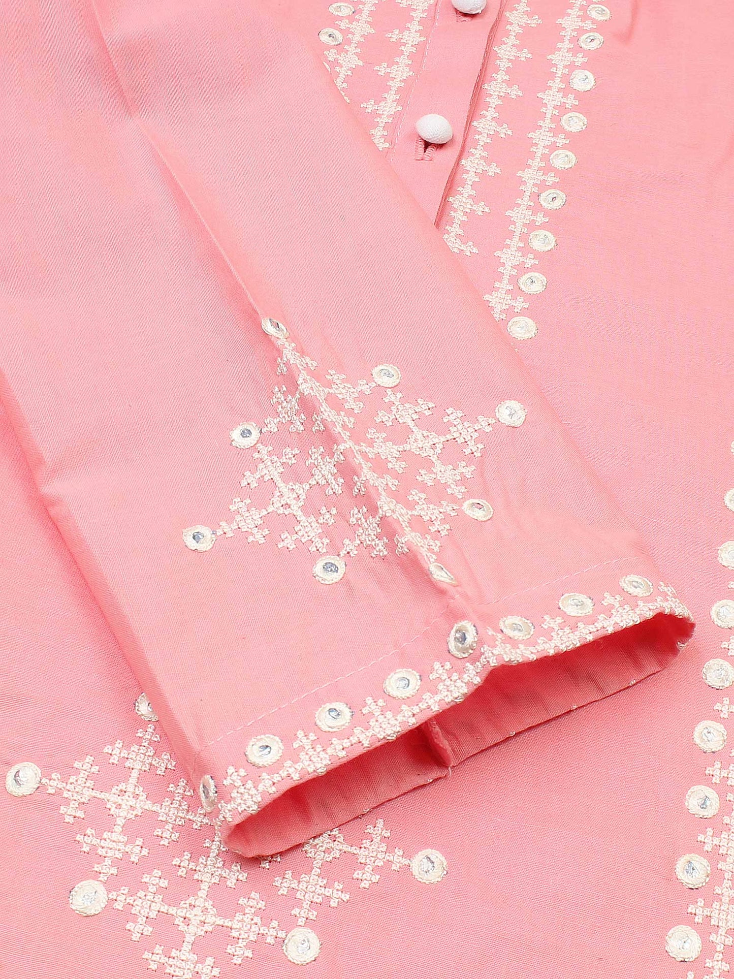 Velvour Girls Cotton Embroidered Stitched 2-Piece Suit-VG103-A