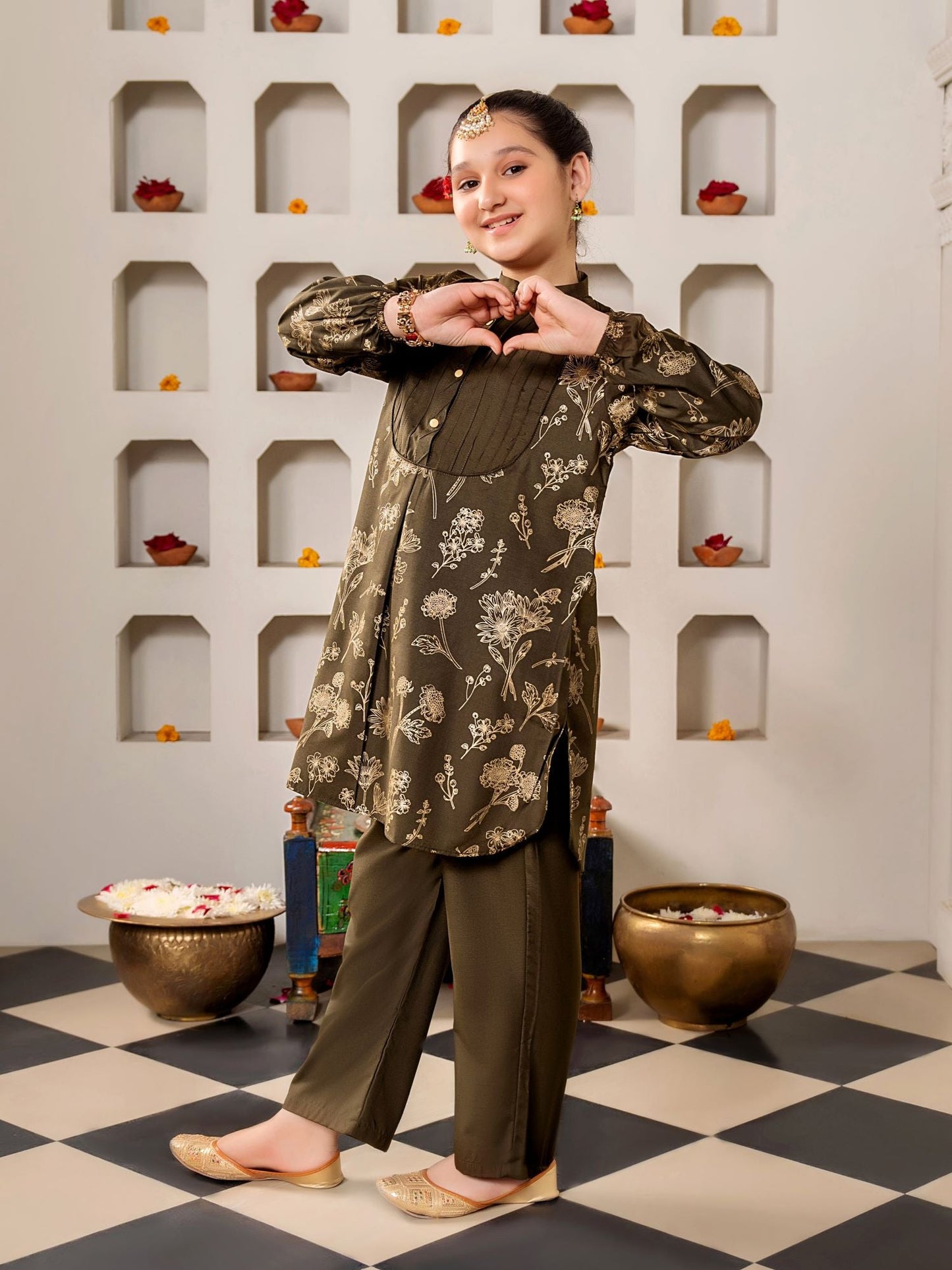 Velvour Girls Cotton Printed Co-Ord Set-VG112-A