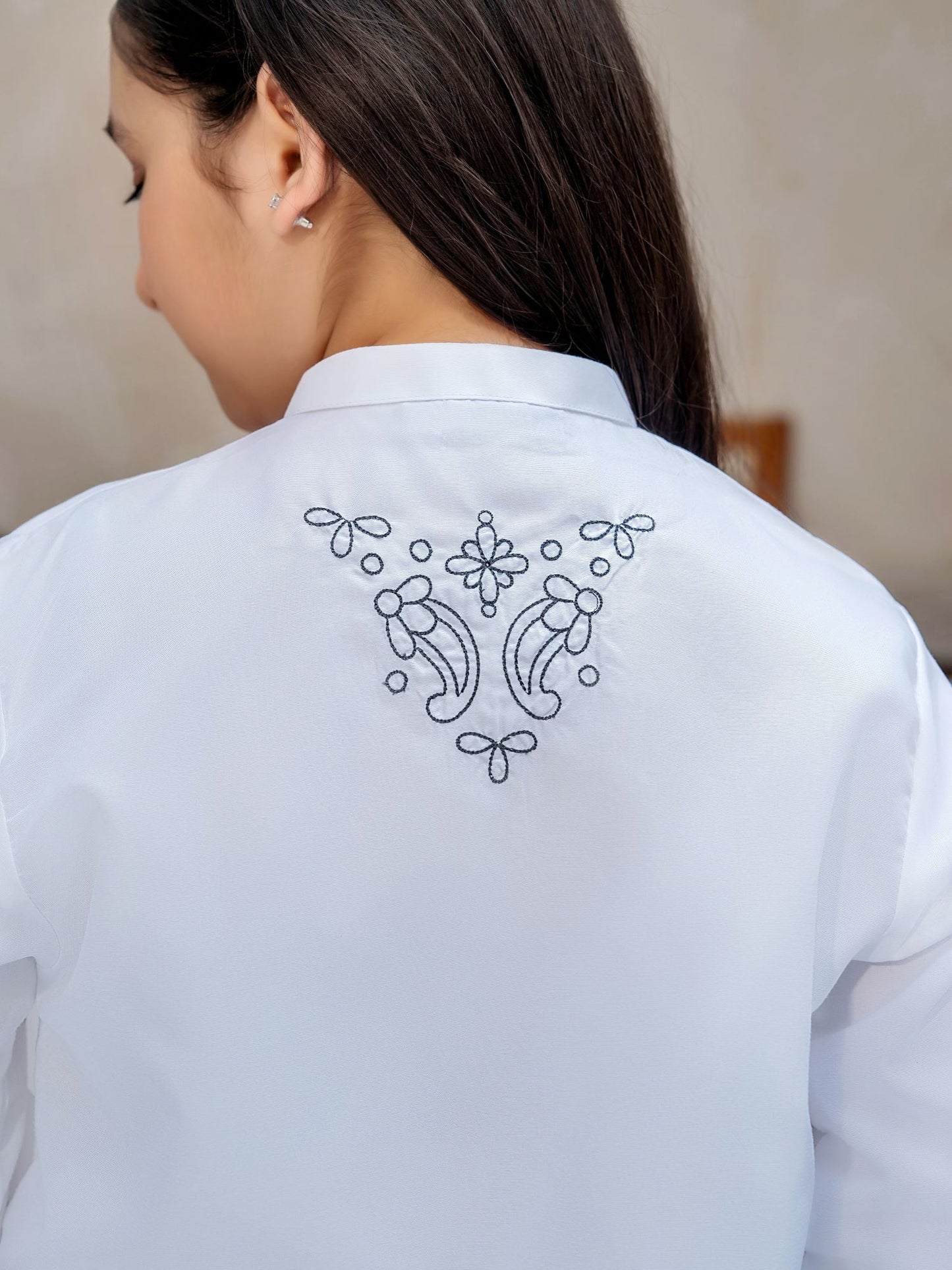 Velvour Girls Cotton Embroidered Stitched Tunic-VG127-B