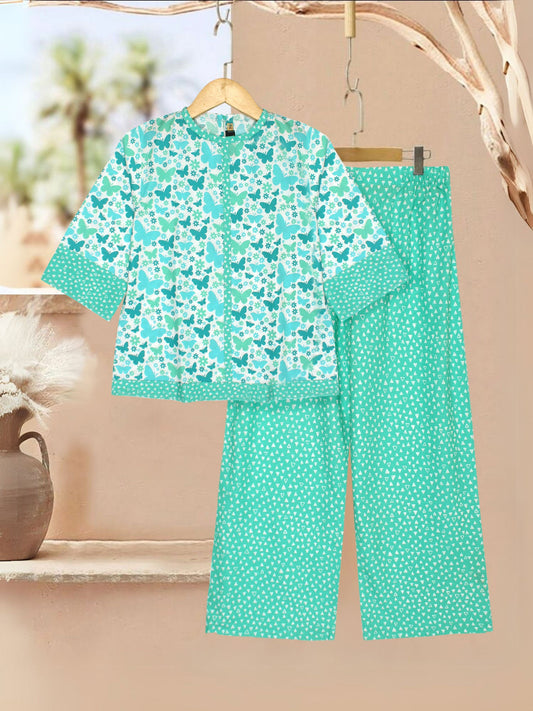 Velvour Girls Cotton Printed Co-Ord Set-VG142-C