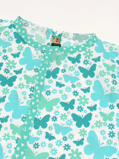 Velvour Girls Cotton Printed Co-Ord Set-VG142-C