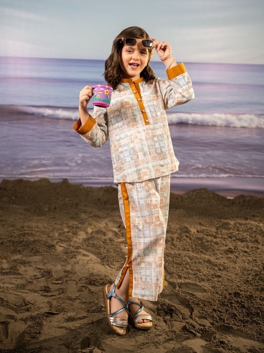Velvour Girls Cotton Printed Co-Ord Set-VG167-A