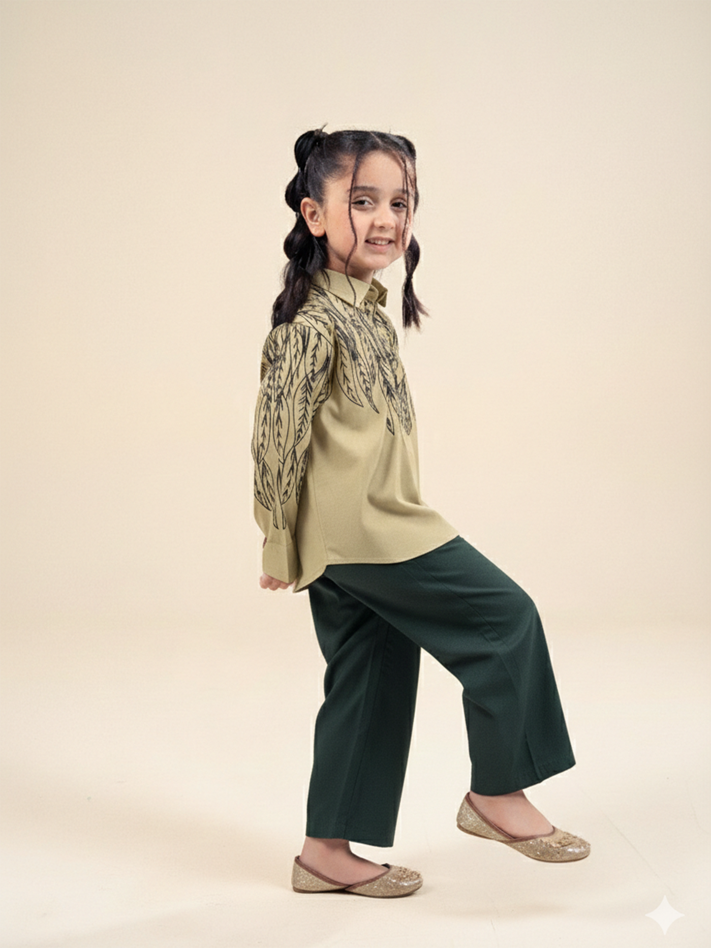 Velvour Girls Cotton Embroidered Co-Ord Set-VG177-B