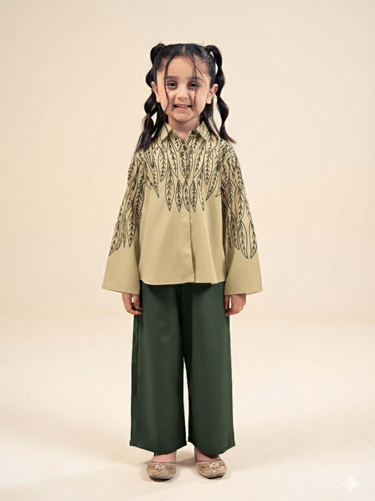 Velvour Girls Cotton Embroidered Co-Ord Set-VG177-B