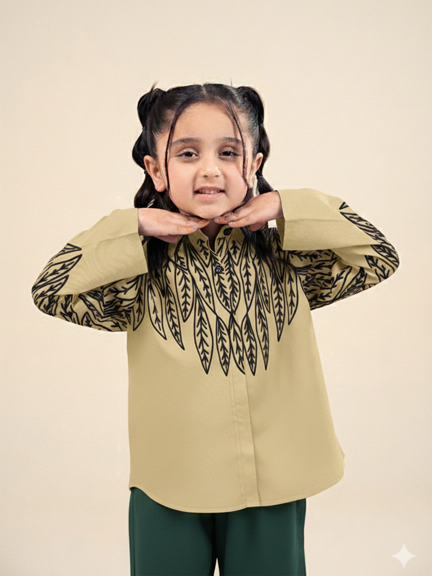 Velvour Girls Cotton Embroidered Co-Ord Set-VG177-B