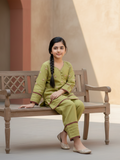 Velvour Girls Cotton Embroidered Stitched 2-Piece Suit-VG180-A