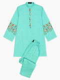 Velvour Girls Cotton Embroidered Stitched 2-Piece Suit-VG91-A