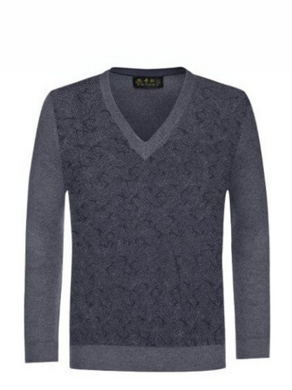 Men V Neck Synthetic Wool Sweaters-14151