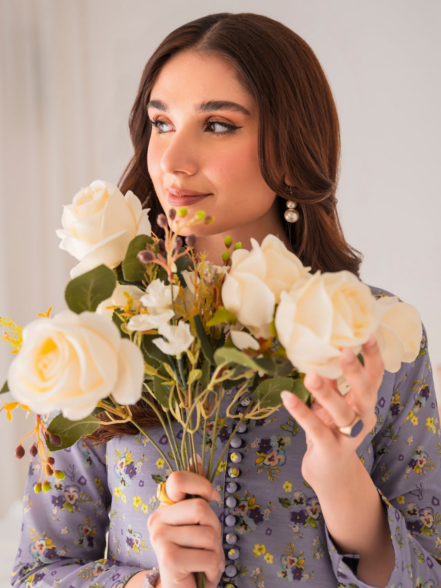 Panache Apparel Swiss Lawn Printed Stitched 2-Piece Suit-Lavender Love