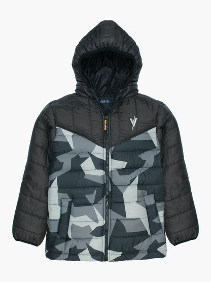 Velvour Full Sleeves Hooded Puffer Jacket-VJ32-A