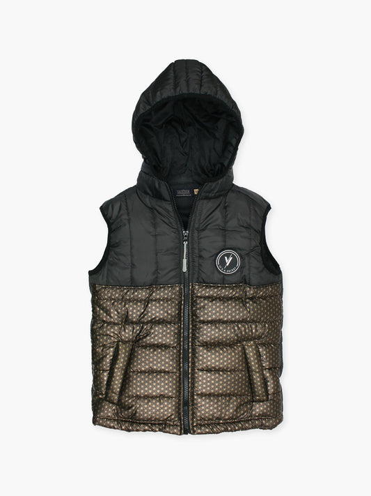 Velvour Polyester Sleeveless Hooded Puffer Jacket-VJ69-A
