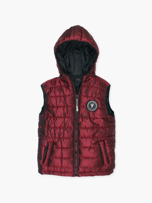 Velvour Polyester Sleeveless Hooded Puffer Jacket-VJ70-A