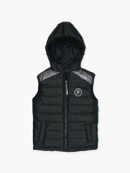Velvour Polyester Sleeveless Hooded Puffer Jacket-VJ71-A