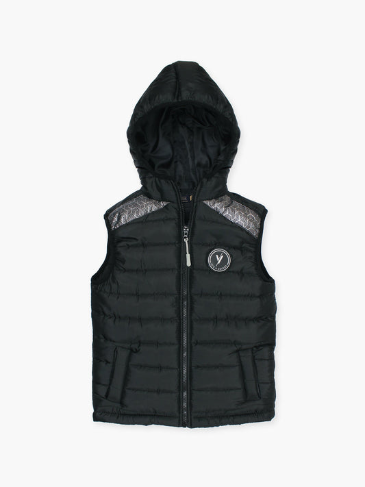 Velvour Polyester Sleeveless Hooded Puffer Jacket-VJ71-A