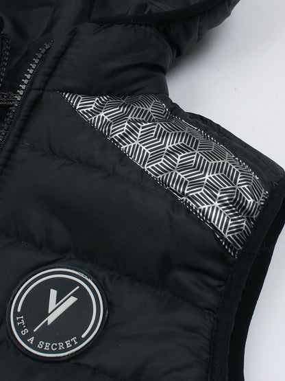 Velvour Polyester Sleeveless Hooded Puffer Jacket-VJ71-A