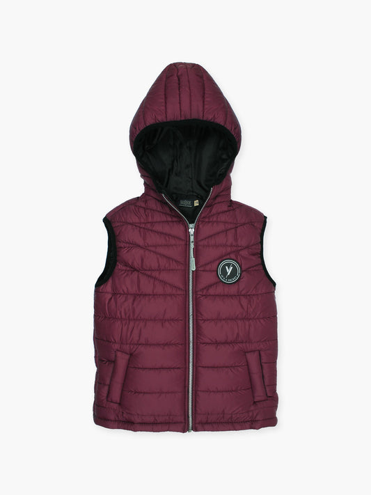 Velvour Polyester Sleeveless Hooded Puffer Jacket-VJ72-A