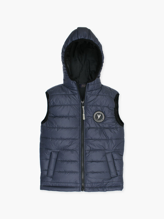 Velvour Polyester Sleeveless Hooded Puffer Jacket-VJ76-A