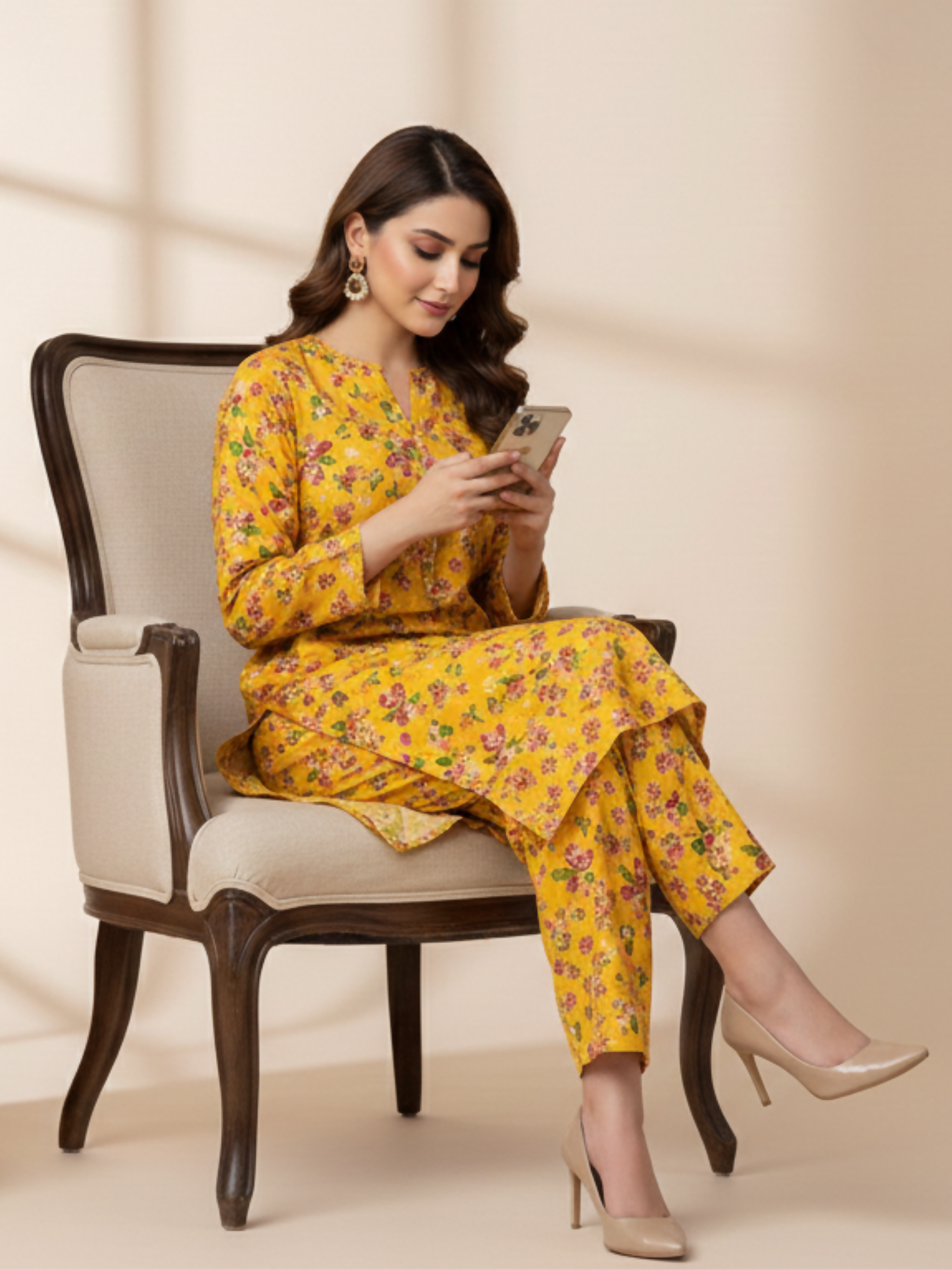 Bin Shaukat Cotton Cambric Printed Unstitched 2-Piece Suit