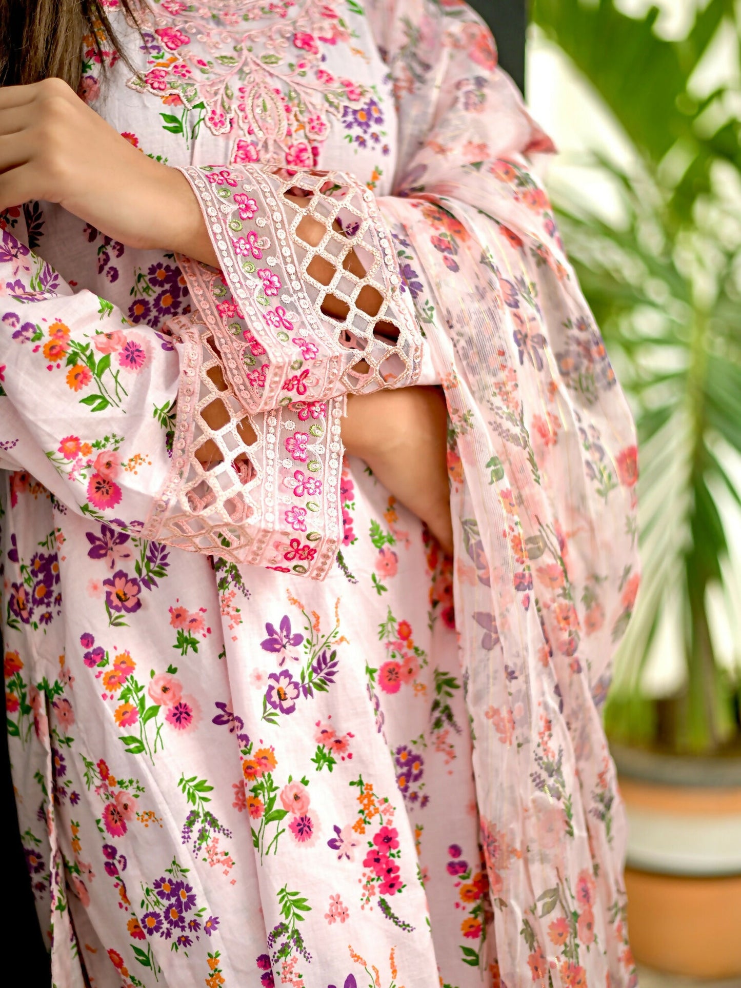 MAK Fashion Lawn Embroidered Stitched 3-Piece Suit-Rose Blend