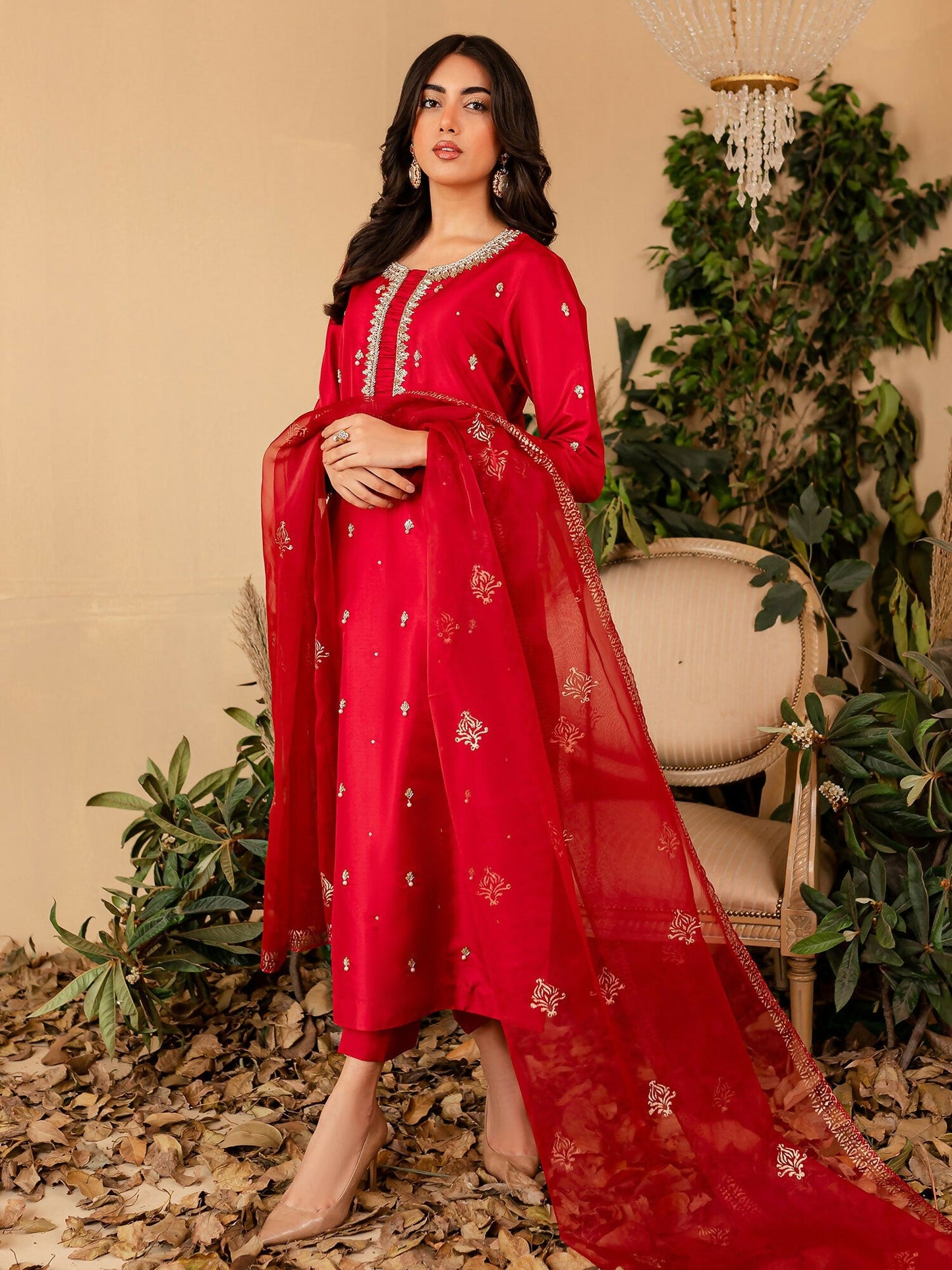 Allure By IH Raw Silk Embellished Stitched 3-Piece Suit-Nyra
