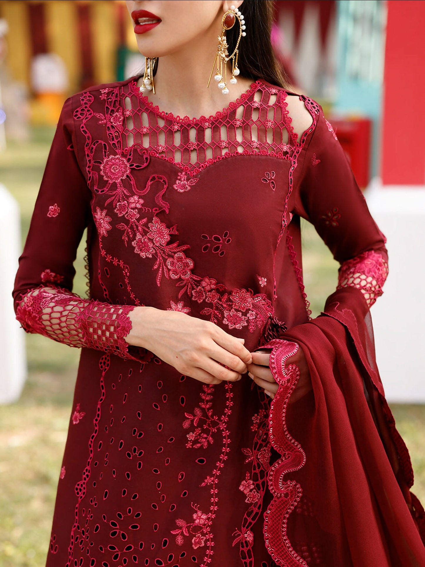 Binilyas Carnival Lawn Embroidered Stitched 3-Piece Suit-34-B