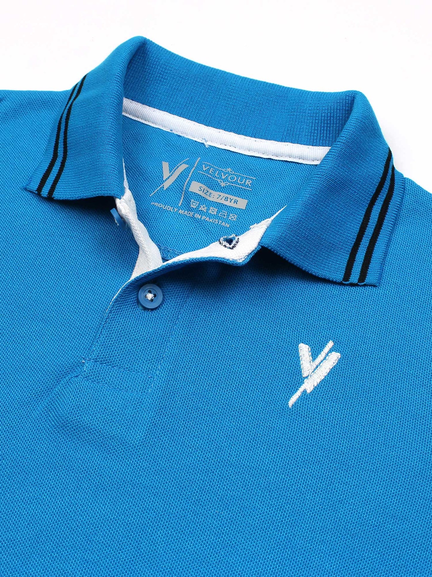Velvour Boys Pique Tipping Collar Polo Shirt-VP11-Q