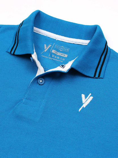 Velvour Boys Pique Tipping Collar Polo Shirt-VP11-Q