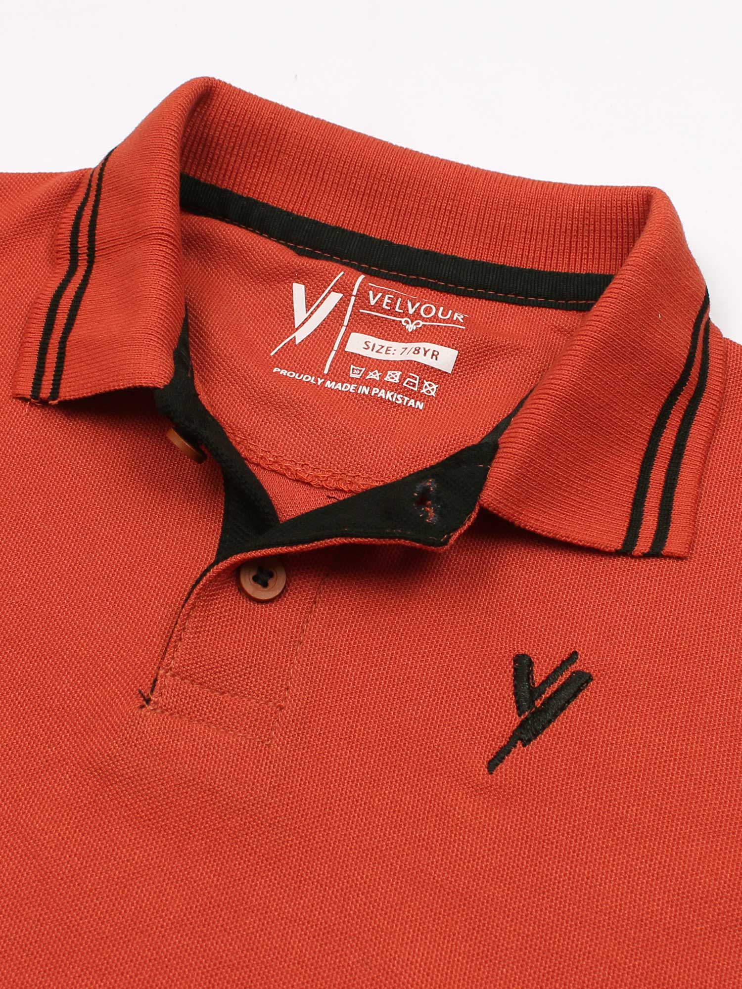 Velvour Boys Pique Tipping Collar Polo Shirt-VP11-R