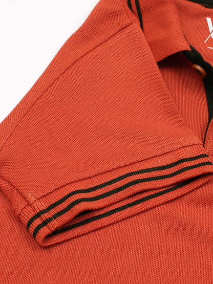 Velvour Boys Pique Tipping Collar Polo Shirt-VP11-R