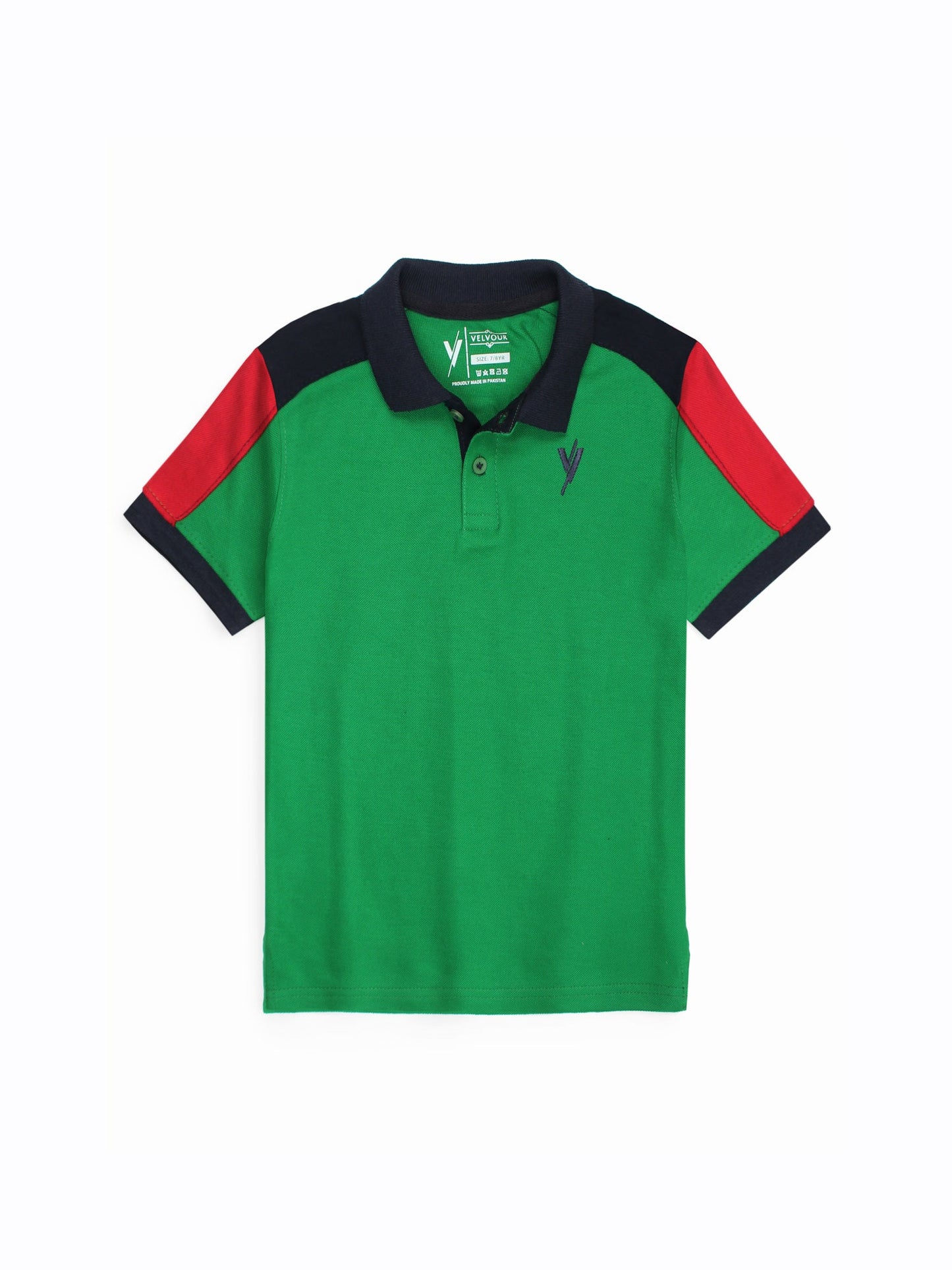 Velvour Boys Pique Tipping Collar Polo Shirt-VP11-L