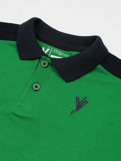 Velvour Boys Pique Tipping Collar Polo Shirt-VP11-L
