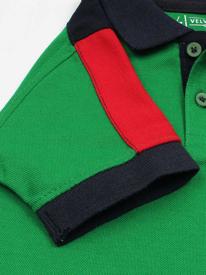 Velvour Boys Pique Tipping Collar Polo Shirt-VP11-L