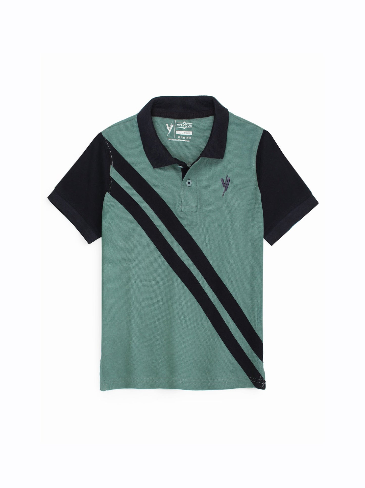 Velvour Boys Pique Tipping Collar Polo Shirt-VP11-M