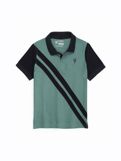 Velvour Boys Pique Tipping Collar Polo Shirt-VP11-M