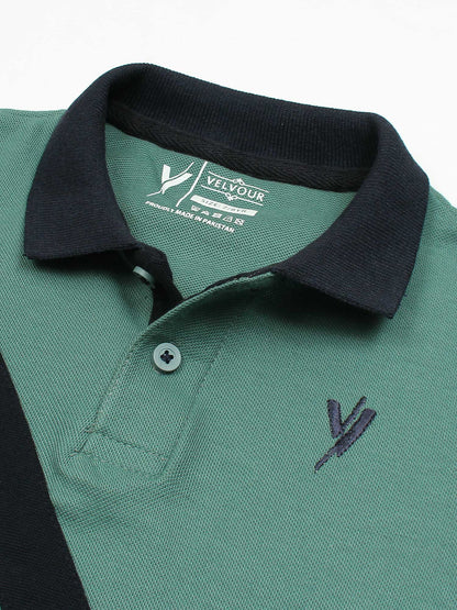 Velvour Boys Pique Tipping Collar Polo Shirt-VP11-M